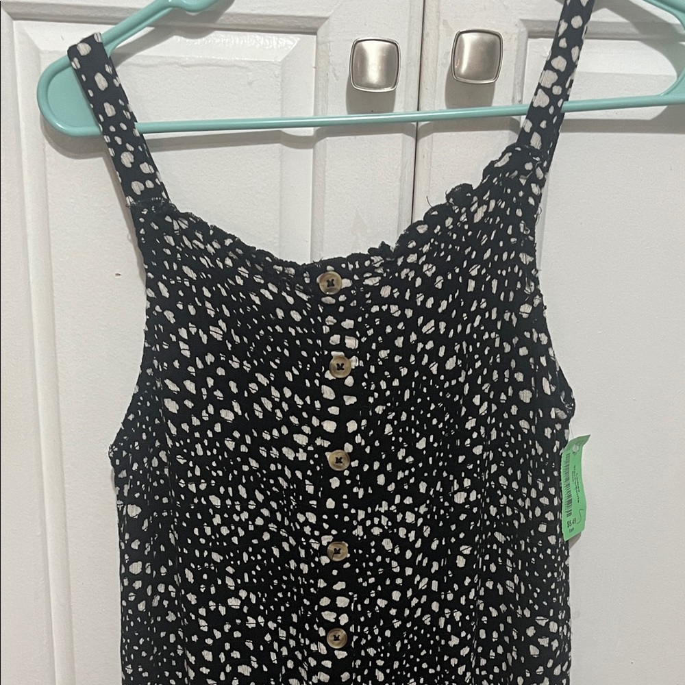 Justice Black and White Button-Front jumpsuit